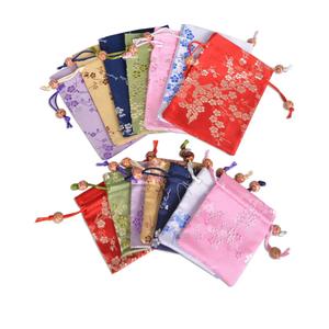 Baitaihem 14 Pcs Brocade Pounch Chinese Drawstring Jewelry Gift Bag Mixed Colors Random Pattern