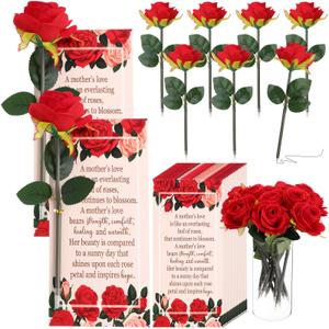 Sayglossy 30 Set Mothers Day Gifts Bulk Rose Pens with Gift Card, Mother's Day Flower Pens Bulk Women Christian Gift Artificial Black Ink Office Supplies Birthday Gifts Party Favors for Mom(Elegant)