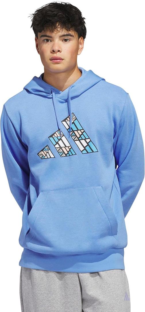 adidas Men's Big Logo Graphic Hoodie (Large)