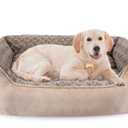 LPNPMFM4JOEJOY Rectangle Dog Bed for Large Medium Small Dogs - Washable Orthopedic Sofa Bed, Soft Breathable Puppy & Pet Cuddler, Durable Calming Dog Bed with Anti-Slip Bottom, Multiple Sizes, Beige153339