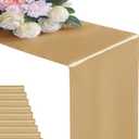 6Pack Table Runner 12 x 108 Inches Satin Silk Table Runner for Wedding, Birthday Party, Banquets, Graduations Decoration, fit Rectange and Round Table-Champagne