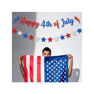  Red White Blue Patriotic Fourth of July Garland Banner