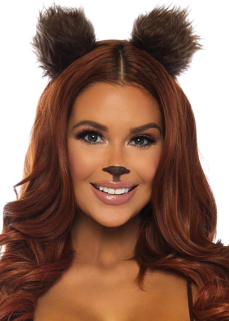 Leg Avenue Women's Cute Furry Animal Ear Headband (Brown)