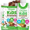 Orgain Organic Kids Protein Nutritional Shake, Chocolate - 8g of Protein, 22 Vitamins & Minerals, Fruits & Vegetables, Gluten Free, Soy Free, Non-GMO, 8.25 Fl Oz (Pack of 4) (EXP 02/05/27)