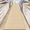 GOYLSER 16ft Jute Running Rugs for Hallway, Kitchen Rug Runner Non Slip Washable Hall Runner Rug, Beige Runner for Kitchen Floor Non Slip