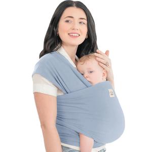 KeaBabies Baby Wrap Carrier - All in 1 Original Baby Carrier Newborn to Toddler Sling, Easy to Wear, Hands Free Bonding, Lightweight, Breathable Infant Wraps (Powder Blue) (One Size (Pack of 1))