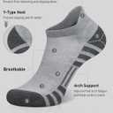 Airacker Ankle Athletic Running Socks Cushioned Breathable Low Cut Sports Tab Socks for Men and Women (6 Pairs) (Gray) 9-12