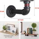 Industrial L Pipe Shelf Brackets for 7-14 in Depth Wood,Heavy-Duty 3/4" Iron,Wall Mount Floating Shelf Bracket L Metal Pipe Shelving Brackets for Wood-Black DIY Pipe Shelves(6.7*3.1 Inch 4 Pack)