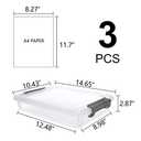 Citylife 3 PCS Plastic Storage Bins with Latching Lids Portable Project Case Clear File Box Stackable Storage Containers for Organizing A4 Paper, Photo, Document, Scrapbook (5QT)
