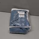 Linen Shower Curtain Flax Blue Grey, Fabric Boho Farmhouse Shower Curtains for Bathroom Cotton Natural Cloth Liner Set 72" W x 72" L