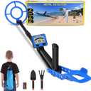 Dmyond Metal Detector for Kids - 7.6" Waterproof Coil with LCD Display, Lightweight Gold Detector Kit, 3 Modes, Beach Metal Detector for Boys & Girls Ages 8-12 (Blue)