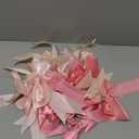 48 Pcs Tie Bows Pastel Satin Ribbon Bows with Twist Tie Craft for Gift Wrapping Wedding Birthday Baby Shower(Pink,4.7 x 7.1 Inch)
