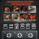 10QT Air Fryer Toaster Oven Combo, 3-Layer Cooking Air Fryer Oven with Visible Window, Countertop Airfryers with 5 in 1 Functions, Cooks 6 Toast slices at once, Ideal for Small kitchen