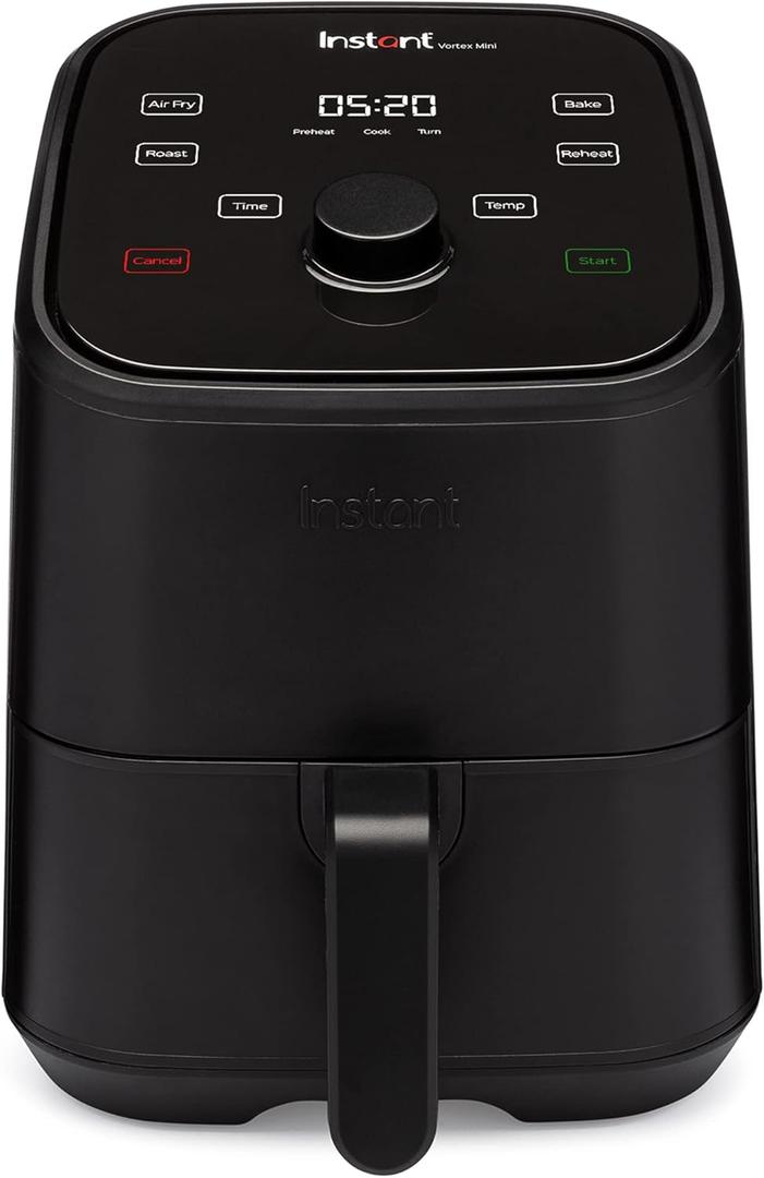 Instant Pot Vortex 2QT Mini Air Fryer,Small Air fryer that Crisps,Reheats,Bakes,Roasts for Quick Easy Meals, Includes over 100 In-App Recipes,is Dishwasher-Safe, from the Makers of Instant Pot, Black