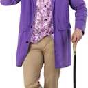 fun shack Mens Chocolate Factory Costume, Mens Chocolate Factory Owner Costume, Book Character Costumes For Adults (Medium, Purple)