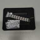 Bands Compatible with Fitbit Versa 2/Versa Lite/Versa, Women Replacement Metal Rhinestone Bling Bracelet Wristband, Silver