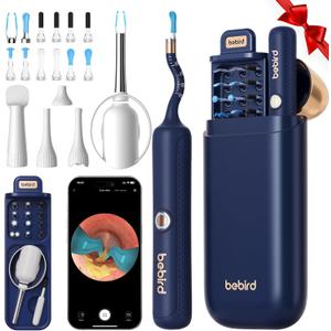 Bebird Earsight Plus R37R Ear Cleaning Camera Wax Removal Tool kit, FSA HSA Eligible Flexible Ear Scope Otoscope Camera Light, Visual Ear Picker Wireless Earwax Remover Tweezers for Adults & Kids (Blue)