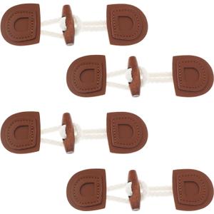 6 Pairs Sewn Leather Pair Buttons Brown Cowl Button Buttons Wooden Olive Pair Buttons Hundred Tops Decorative Buttons for Fixing Coat Coat Sweater Skirt Decorative Buttons