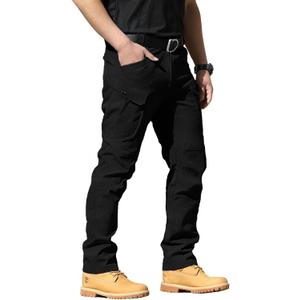 AUTIWITUA Men's Tactical Pants Water Resistant Cargo Pants Lightweight Outdoor Hiking Work Pants(No Belt) (X-Large, Black)