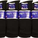 Falari Physicians Approved Diabetic Socks For Men Women Non-Binding Loose Top Wide Crew Length (13-15, 12 Pairs Black)
