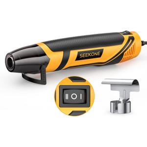 SEEKONE Mini Heat Gun, 350W 2-Temp Settings 500 & 842260& 450 Fast Heat Hot Air Gun Tool with Reflector Nozzle and 4.9Ft Long Cable Overload Protection for Crafting, Vinyl Wrap and Shrink Tubing