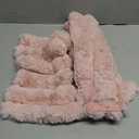 Neelvin Pink Faux Fur Cozy Soft Striped Decorative Throw Pillow Covers 18x18 inch Set of 2, Velvet Pillowcase Cushion Case for Sofa Couch