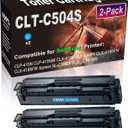 (2-Pack, Cyan) Compatible CLT-C504S CLT-504S C504S Toner Cartridge Used for Samsung Xpress SL-C1860FW SL-C1810W C1860 CLX-4195FW CLP-415NW Printer, by 4Benefit