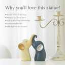 Cute Elephant Couple Sculpture Statue - 6.3" Resin Figurines Decor for Home Office Shelf - Anniversary Birthday Gift for Women Mom Wife Girlfriend - Lucky Good Luck Charm Ornament