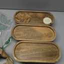 Samhita Mango Oval Wood Tray Set of 3 Perfect for Food Holder/BBQ, Serve Cheese, Sushi, Holiday Snacks, and More. (12" x 5" x 0.75")