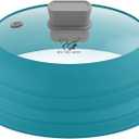 Microwave Splatter Cover Glass Cover Splatter Guard Lid with Collapsible Silicone for Food Cover Plate Cover 11.8 inch Blue