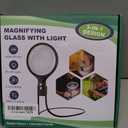 Magnifying Glass for Reading with 48 LED Lights 3 Color Modes, Neck Magnifier Hands Free, 5X/10X Magnifiers for Seniors for Close Work Repairing Reading Sewing (Black)