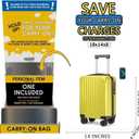 Personal Item Suitcase 18x14x8 Inches Hardside Built In TSA Lock & USB Port Lightweight Luggage With Removable Silent Wheels Underseat Carry-On Bag For Spirit and Frontier and More (Yellow), Medium
