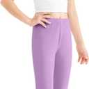 Resinta Girl's Cotton Footless Leggings Toddler Girls Stretchy Basic Leggings Pull On Tights for Everyday Wear, 4-14 Years (Purple)