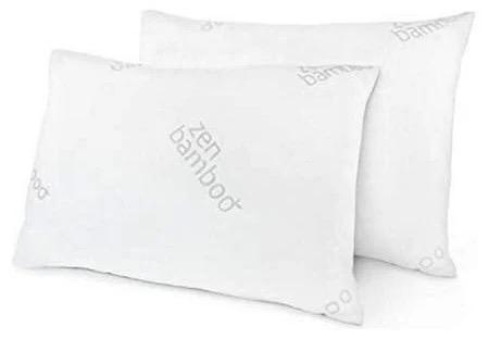 Zen Bamboo Gel Extra Soft Pillow with Viscose Made From Bamboo Cover, King, Set of 2