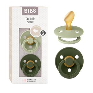 BIBS Pacifiers 6-18 Months | 2-Pack Soothers | Anatomical Nipple | BPA-Free Natural Rubber | Made in Denmark | Sage/Hunter Green Colour Pacifier
