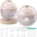 Paruu Hands Free Breast Pump P16, Wearable Breast Pump Electirc Portable with 4 Modes & 12 Levels, Max 309mmHg Strong Suction 19/21/24mm Flange Inserts Wearable Breastfeeding Pump, 2 Pack（Nude