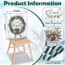 6 Pcs Winter Wonderland Chair Covers Hello Winter Chair Back Covers Frost Pine Tree Deer Chair Protector Slipcovers Washable Dining Room Seat Covers Winter Decor for Home Hotel Kitchen Indoor