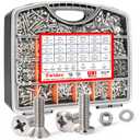 Twidec/1281PCS Nuts and Bolts Assortment Kit,Machine Screws,304 Stainless Steel Phillips Pan Head and Flat Head Screws #4-40#6-32#8-32#10-24#1/4-20 with Nuts, Bolts,Washers in the Storage Case