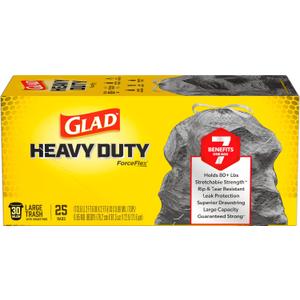 Glad ForceFlex Heavy Duty Large Trash Bags, Hold 80+ lb, 30 Gal, 25 Ct 