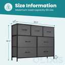 OLIXIS 7 Drawers Dresser for Bedroom, Fabric Storage Tower for Living Room, Entryway - Sturdy Steel Frame, Wooden Top & Easy Pull Fabric Bins, Closet Chests Organizer for Clothes, Classic Grey, 11.8"d X 39.4"w X 30"h