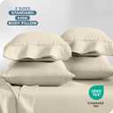 Bare Home Microfiber Bulk Pillow Cases - Standard/Queen Size Set of 4 - Cooling Pillowcases - Double Brushed - Sand Pillowcases 4 Pack - Easy Care (Standard - 4 Pack, Sand)