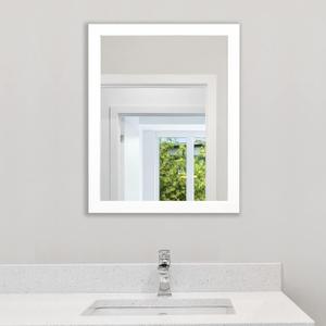 Rectangular Wall Mirror White Bathroom Mirror 16" x 20" Wall Mirror for Entryway, Bedroom, Living Room , White