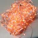 YEGUO 33ft 400 LED Orange Thanksgiving Lights, Connetable Icicle Light Outdoor Waterproof, 8 Modes Christmas Lights Indoor Plug in for Thanksgiving House Patio Fall