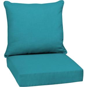 Arden Outdoor Deep Seat Cushion Set, 24 in x 24 in, Weather-Proof, Rain-Proof, Fade Resistant Patio Cushion for Chair, Sofa, and Couch Lake Blue Leala