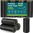 100 Portable Toilet Bags, Biodegradable with Drawstring & Lemon Scent, for 5-8 Gallon Bucket Seat for Outdoor Camping Car Travel