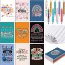 Resurhang 18 Pcs School Nurse Appreciation Gifts Set, 9 School Nurse Notebook Journal & 9 Inspirational Ballpoint Pen for Nursing Staff Students Graduation Retirement Gifts, National Nurses Week