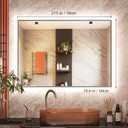 Hasipu 28''x 20'' Bathroom Mirror with Lights, Anti-Fog, Dimmable, Home Mirror Bathroom Mirrors for Over Sink Wall, Memory Function, Tempered Glass, Shatter-Proof, Wall Mounted