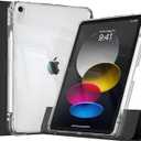 KENKE Hybrid Case for iPad Air 11 Inch M3 2025/M2 2024, iPad Air 5th/4th Generation 2022/2020 10.9 Inch with Pencil Holder, 2 in 1 Detachable Sliding Cover with Hard PC Clear Back Shell, Black