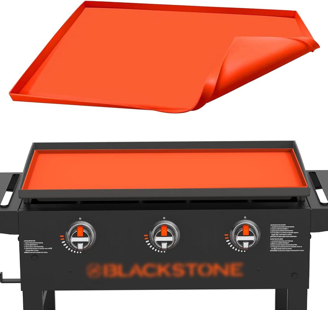 Griddle Cover Mat for Blackstone (28XL), Protect Your Blackstone from Dirt and Rust Throughout The Year, Waterproof and Insect-Proof Mattress Protector, Food Grade Silicone Grill Mat (Orange)