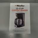 Mueller 12-Cup Drip Coffee Maker - Borosilicate Carafe, Auto-Off, Reusable Filter, Anti-Drip, Keep-Warm Function, Clear Water Level Window Coffee Machine, Kitchen Essentials & Accessories (Black)